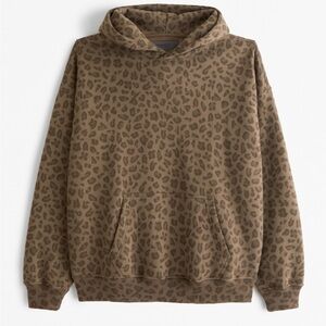 Abercrombie and Fitch Essential popover hoodie leopard